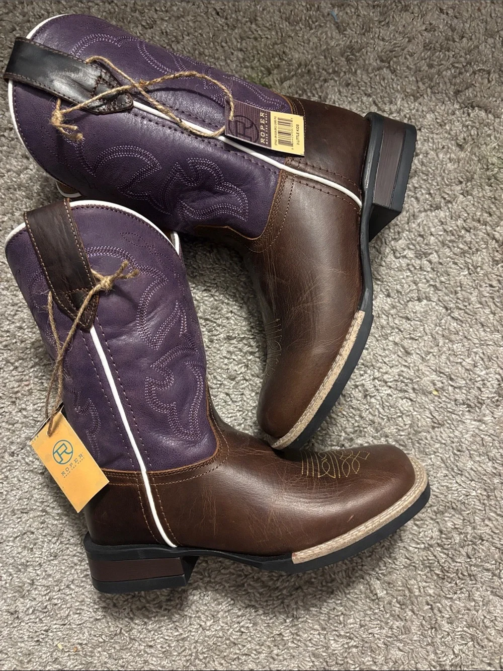 Roper Brown and Purple Men's Western Cowboy Boots